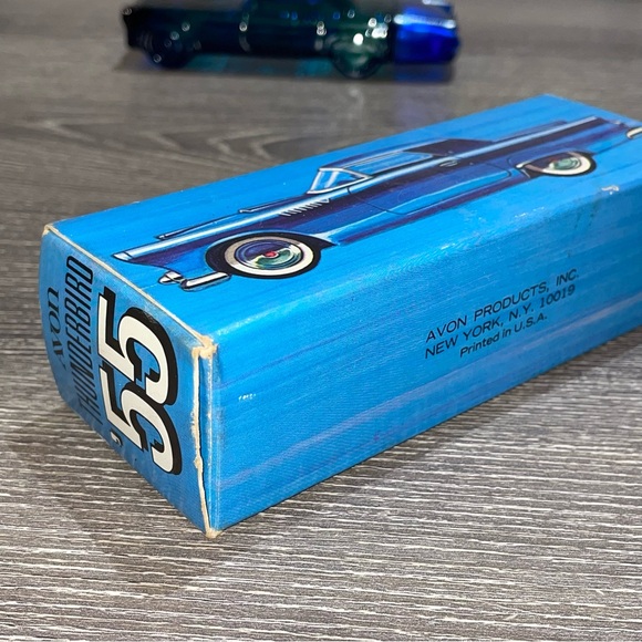 VINTAGE AVON THUNDERBIRD ‘55 Blue Deep Woods After Shave Bottle Full 2FL OZ. - Picture 6 of 9